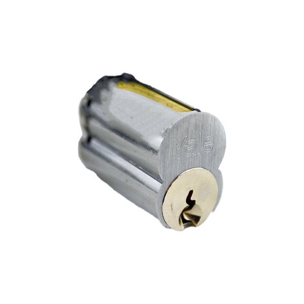 Yale Commercial Large Format IC 6 Pin Cylinder with E1R Para Keyway US26D (626) Satin Chrome Finish 1210E1R626